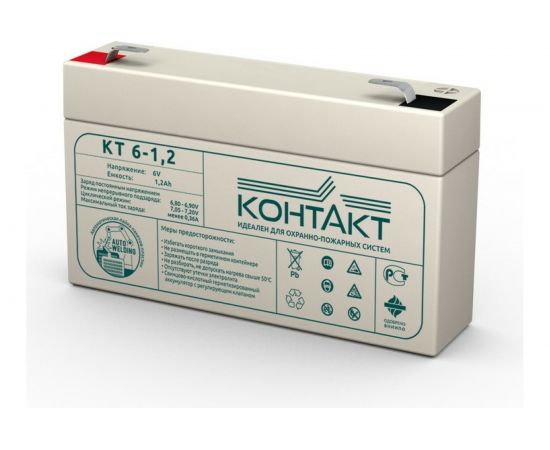 Аккумуляторная батарея КОНТАКТ КТ 6-1.2 (6 В; 1.2 Ач) Магнито-контакт 00-00005961 