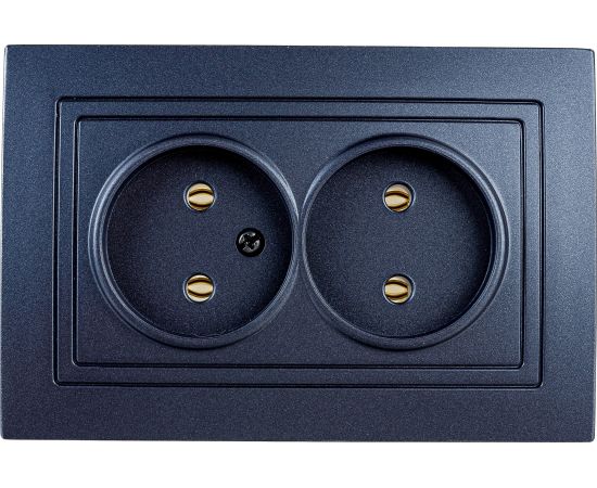 Розетка Bylectrica 2-местная СУ, серия УЮТ, графит, РС16-343 графит 