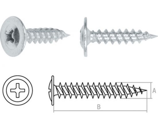 Саморез с прессшайбой STARFIX 4,2х25 мм, цинк, острый, 1000 шт. SMC3-32776-1000 – изображение 2