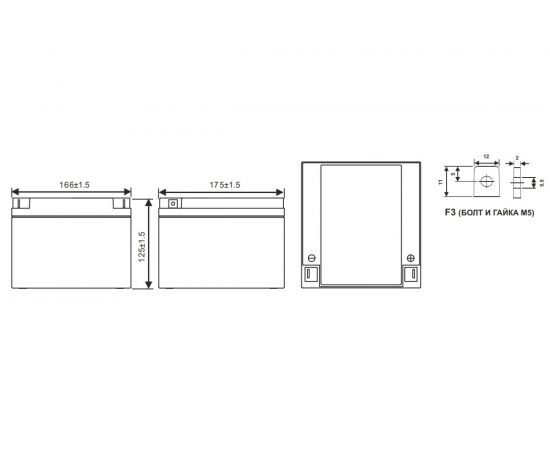Аккумулятор GP12260 для ИБП WBR GP12260WBR – изображение 2