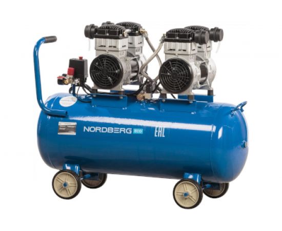 Компрессор NORDBERG безмасляный 220В, ресив. 100л, 400л/мин NCEO100/400 – изображение 2