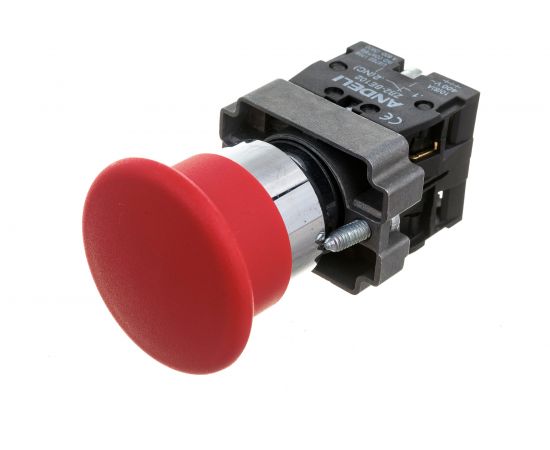 Кнопка ANDELI XB2-BC45 Грибок, без подсветки, красный, 1НЗ+1НО ADL10-067 – изображение 3
