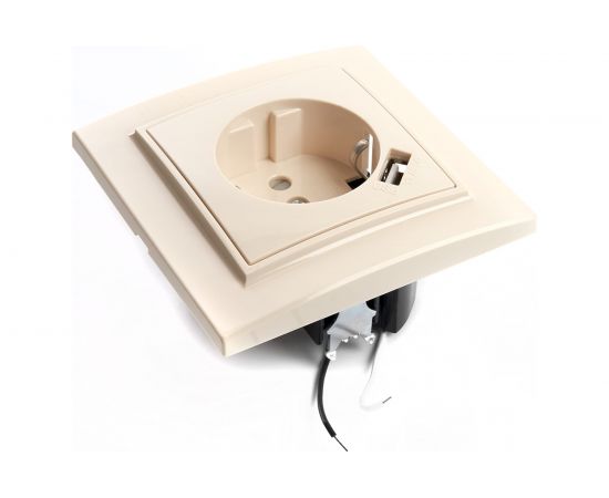 Розетка STEKKER 1-местн.с/з 220В 16А с защит.шторк USB серия Эрна,слоновая кость PST16-901-02 39237 – изображение 3