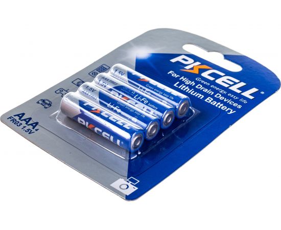 Литиевый элемент питания PKCELL тип - AAA 4 шт в блистере Li-Fe AAA-4B – изображение 4