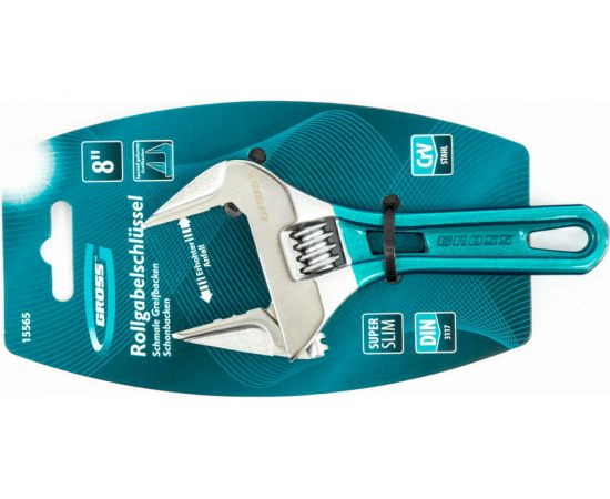 Разводной ключ 140мм, CrV, укороченная ручка GROSS 15565 – изображение 4