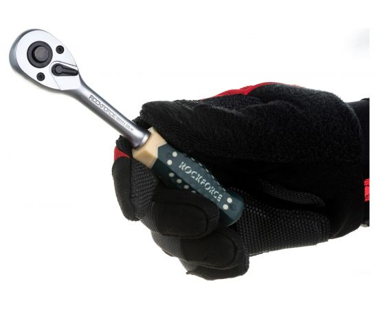 Реверсивная усиленная трещотка с резиновой ручкой 1/4 ROCKFORCE RF-80222A – изображение 4