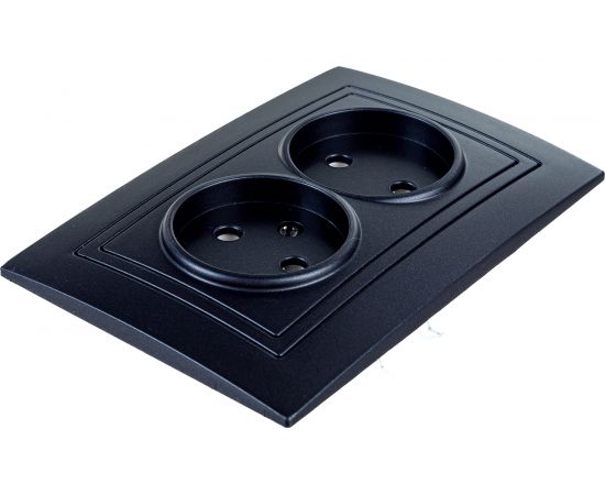 Розетка Bylectrica 2-местная СУ, серия УЮТ, графит, РС16-343 графит – изображение 4