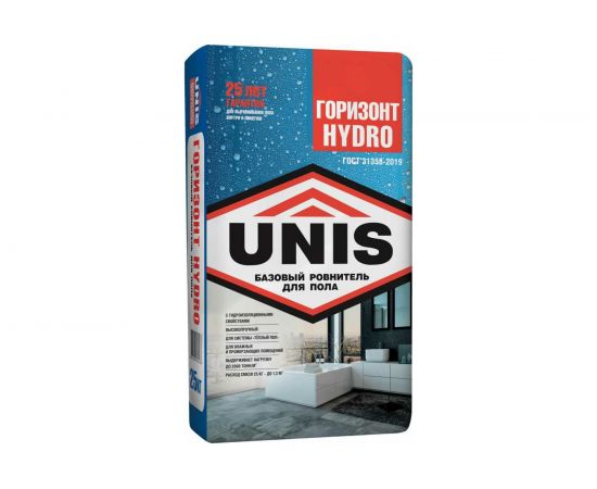 Стяжка-ровнитель пола UNIS Горизонт HYDRO 25 кг 50019 