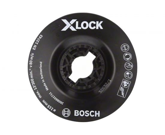 Тарелка опорная мягкая X-LOCK с зажимом (115 мм) Bosch 2608601711 
