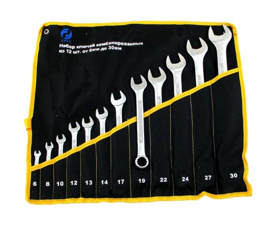 Набор ключей CNIC комбинир. из 12-ти шт. рожк. и накид. 6 - 30 в сумке 016 39802 