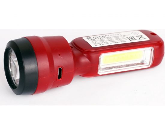 Аккумуляторный фонарь Ultraflash LED53764 4В, красный, 2LED, 3 Вт, 2 режима, USB 14664 