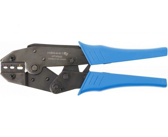 Пресс-клещи для клемм HOEGERT TECHNIK диапазон: от 0.5 до 6.0 мм2 (20-10 AWГ) HT1P202 