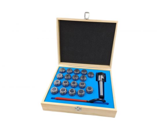 Патрон цанговый КМ3 с набором цанг ЕR 32 18 шт, 3-20 мм TORNERI 041902 