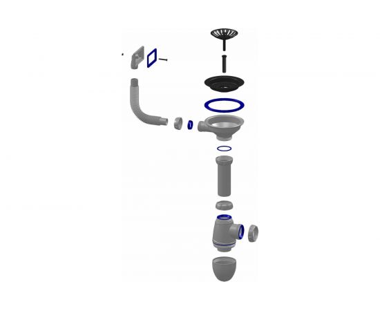 Сифон Unicorn B410 3 1/2х40 с прямоугольным переливом 533277 – изображение 2