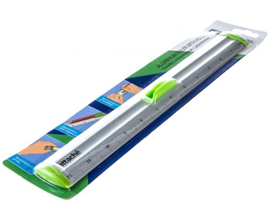 Линейка Attache Selection aluminium 30 см, с держателем, зеленая 726997 – изображение 2