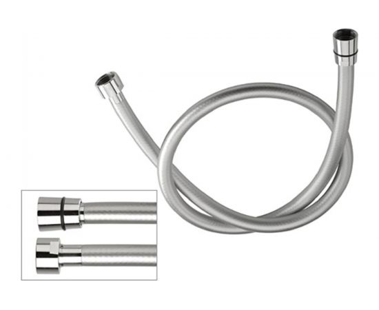 Шланг для душа REMER пластик, серебристый металлик, 1.5 м 332CNMTR150 – изображение 2