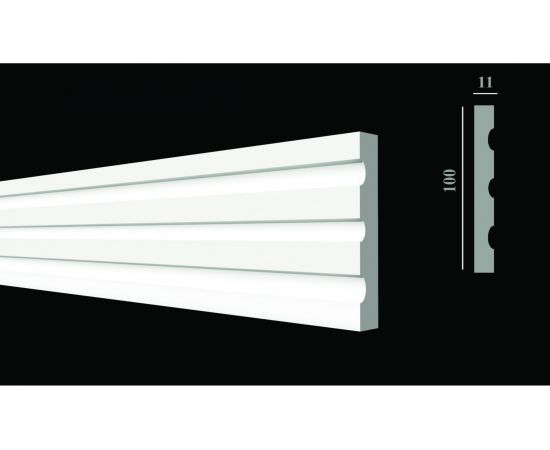 Стеновой молдинг (пилястра) Decor-Dizayn ударопрочная влагостойкая под покраску 100Х11Х2000 мм DD201 – изображение 2