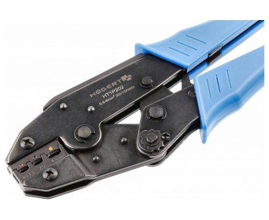 Пресс-клещи для клемм HOEGERT TECHNIK диапазон: от 0.5 до 6.0 мм2 (20-10 AWГ) HT1P202 – изображение 2