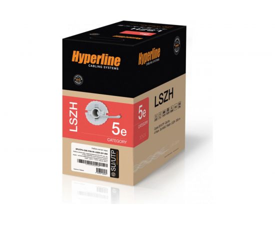 Кабель Hyperline SFUTP4-C5E-P26-IN-LSZH-GY-305 (305 м) витая пара, экранированная SF/UTP 236293 – изображение 2