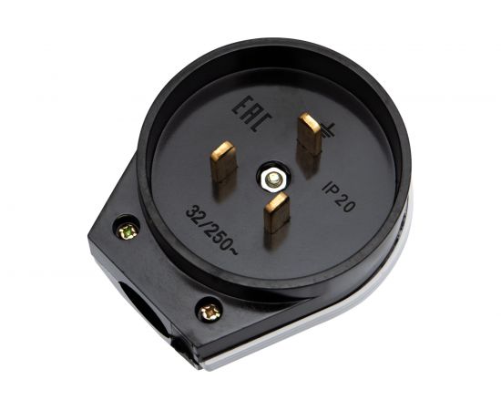 Вилка ВШ для электроплит REXANT 32 А, 250 В, 2Р+РЕ открытой установки черная 11-8930 – изображение 3