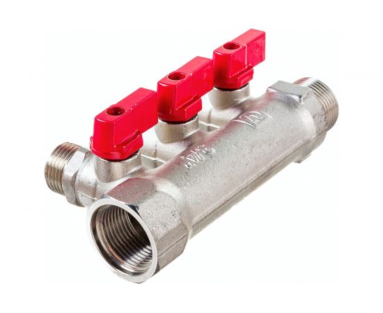 Коллектор с кранами (3/4""; 3 х 1/2"") Valtec VTc.580.N.0503 78753 – изображение 3
