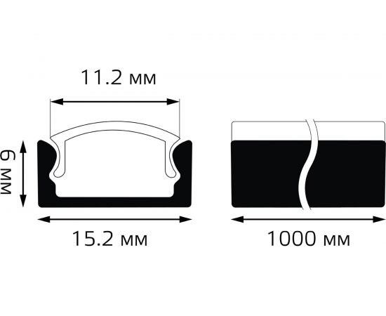 Прямой профиль Gauss для ленты LED - 1m BT410 – изображение 3