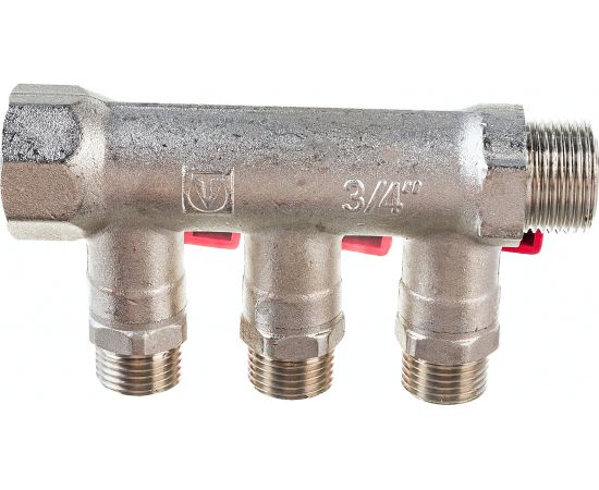 Коллектор с кранами (3/4""; 3 х 1/2"") Valtec VTc.580.N.0503 78753 – изображение 4