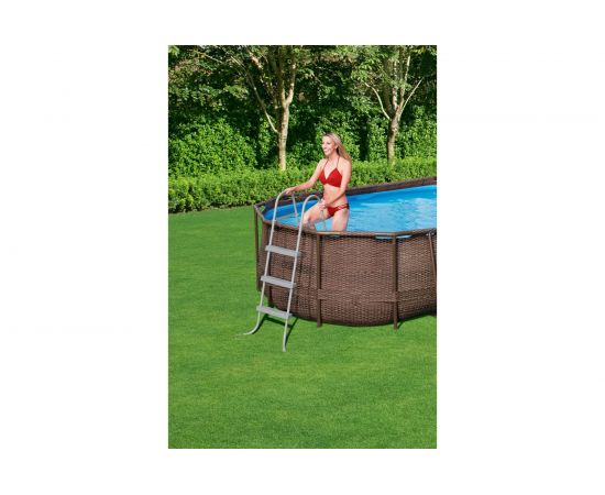 Каркасный овальный бассейн Bestway Ротанг 488x305x107см 56946 BW 008908 – изображение 4