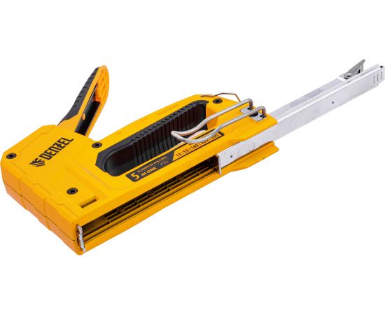 Мебельный степлер Denzel тип 53 и 13, 6-14 мм, тип 140, 10-14 мм, тип 300, 15 мм, тип 500, 15 мм 40215 – изображение 5