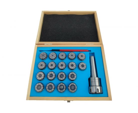 Патрон цанговый КМ3 с набором цанг ЕR 32 18 шт, 3-20 мм TORNERI 041902 – изображение 5