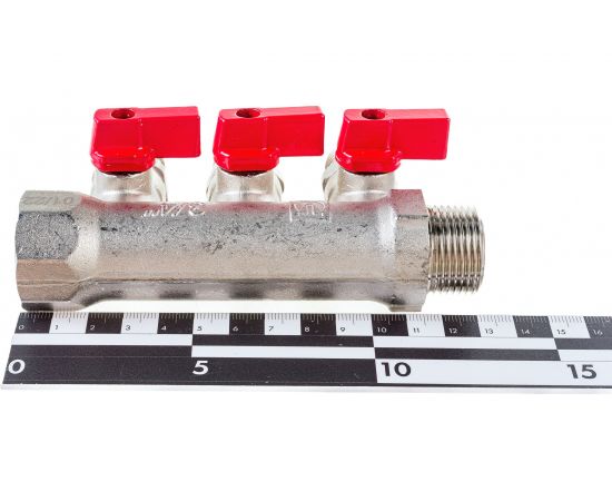 Коллектор с кранами (3/4""; 3 х 1/2"") Valtec VTc.580.N.0503 78753 – изображение 5