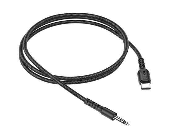 Аудио кабель Hoco UPA17, Type-c - джек 3.5, 1м, черный, 6931474751690 