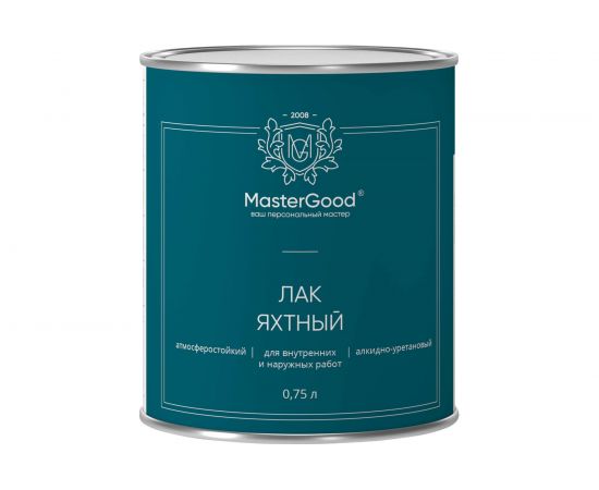 Лак яхтный алкидно-уретановый быстросохнущий глянцевый MasterGood MG 0,75 л MG-ЯХТН-0,75/Глн 
