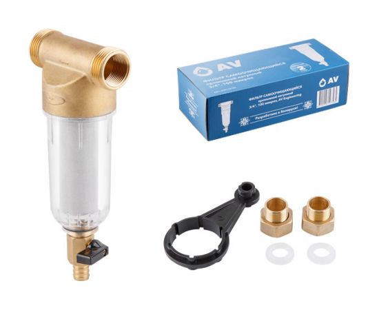 Магистральный фильтр AV Engineering самопромывной 3/4" 100 мкм AVE115704 