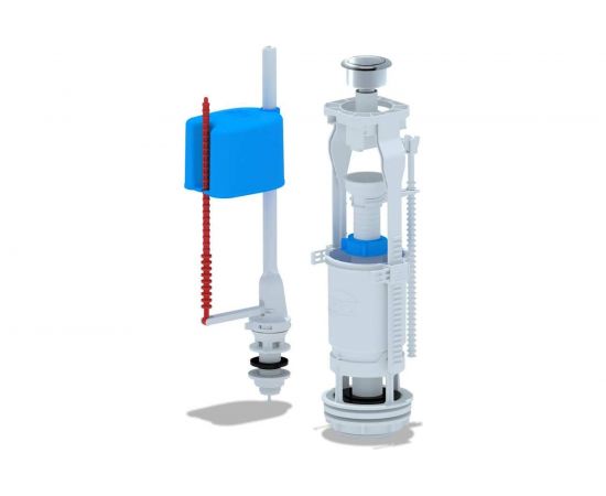 Арматура для бачка АНИ Пласт набор: нижняя подводка, кнопка хром, 1 режим, эконом WC6550M 023-2655 