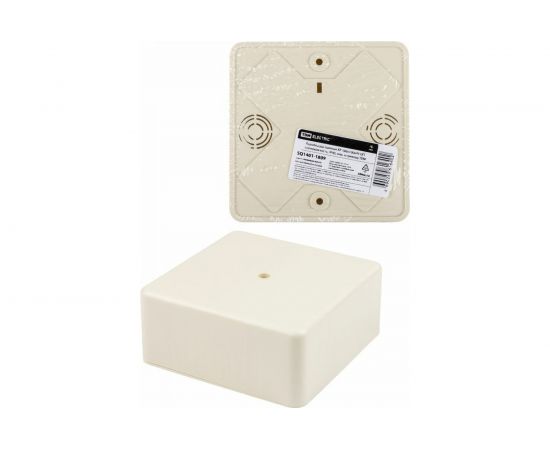 Распаячная коробка TDM КР 100x100x44 ОП, слоновая кость, IP40, индивидуальный штрихкод SQ1401-1809 