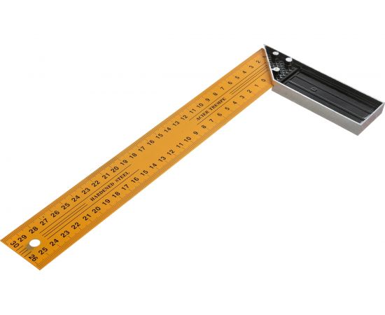 Угольник СПЕЦ 300мм, алюминиевый упор, стальная линейка 3378 – изображение 2