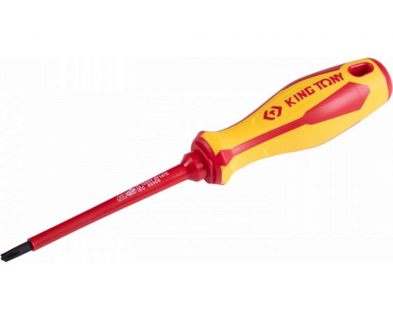Комбинированная диэлектрическая отвертка KING TONY Slotted/Phillips №1, 100 мм 147E0104 – изображение 2
