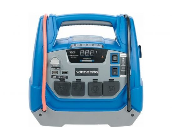 Пусковое портативное устройство NORDBERG 5/12 В, 18 Ач, фонарь WSA20 – изображение 2