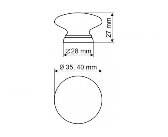 Банная ручка-кнопка Ликон классика большая 6092 – изображение 2