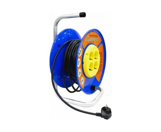 Силовой удлинитель на катушке Glanzen 4 гнезда ПВС 3x1,5 арт. EB-20-019 00-00006727 – изображение 2
