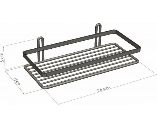 Полка в ванную TEKNO-TEL ES081 прямая, 1 ярус, хром 00-00002384 – изображение 3