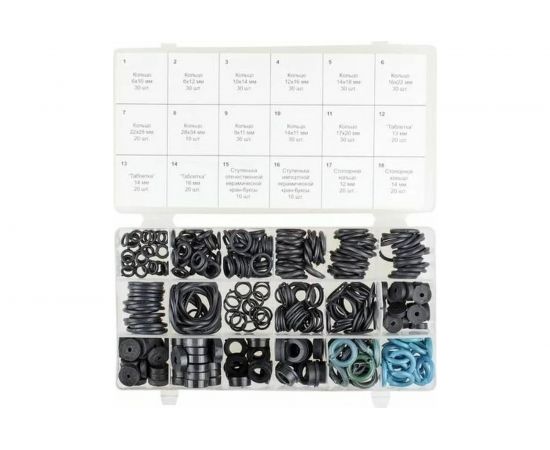 Набор Сантехкреп Сантехник №3 в органайзере 405 прокладок и колец, 18 видов 2.7.3. – изображение 3