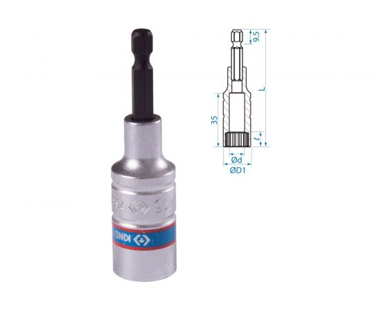 Головка двенадцатигранная 1/4"", 15х80 мм для шуруповерта KING TONY 76B815M – изображение 3