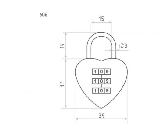 Навесной кодовый замок НОРА-М 606 красный 17073 – изображение 4
