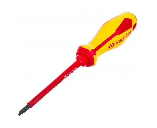 Комбинированная диэлектрическая отвертка KING TONY Slotted/Phillips №1, 100 мм 147E0104 – изображение 4