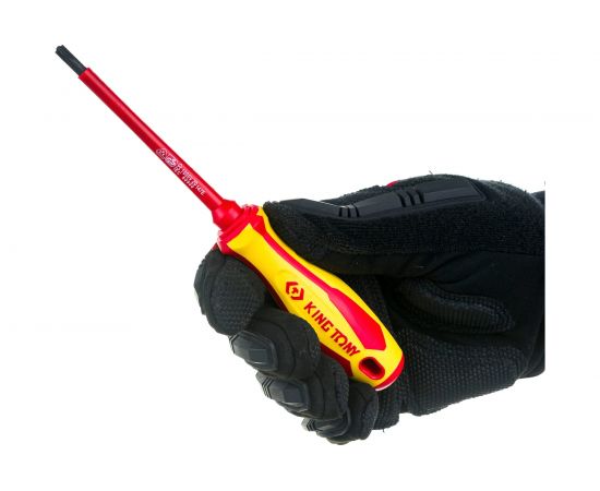 Комбинированная диэлектрическая отвертка KING TONY Slotted/Phillips №1, 100 мм 147E0104 – изображение 6