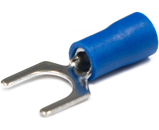 Вилочный наконечник REXANT, изолированный, 6.5 мм, 1.5-2.5 кв.мм, синий 08-0134 