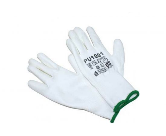 Перчатки с полиуретановым обливом Русский Мастер, белые/черные/серые, р.L /9, 2 шт. РМ-92925 