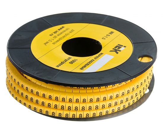 Маркировочное кольцо IEK 0-1.5мм, 8, МК, 1000шт/ролл UMK00-8 